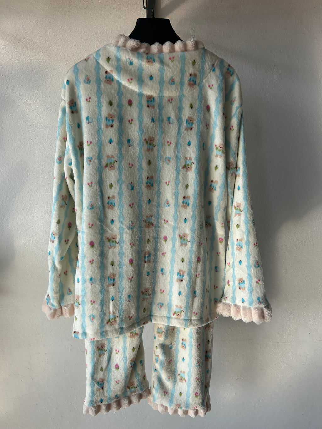 🌧️Winter fleece-lined retro floral pajamas warm cute Girl Homewear🎀S588