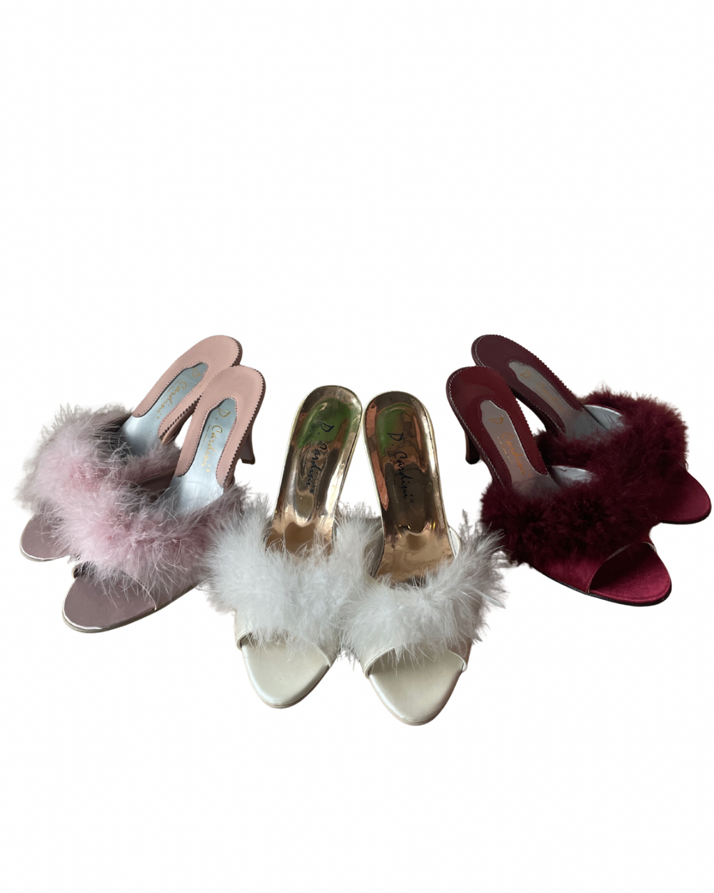 Feather Open-Toe High Heels