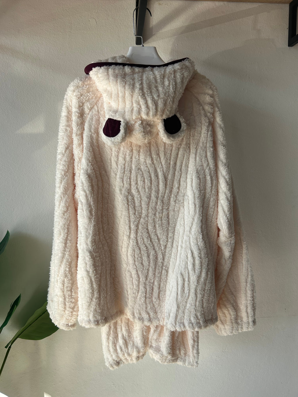 Zipper Bear grape design Flannel Comfy Winter Pajamas S345