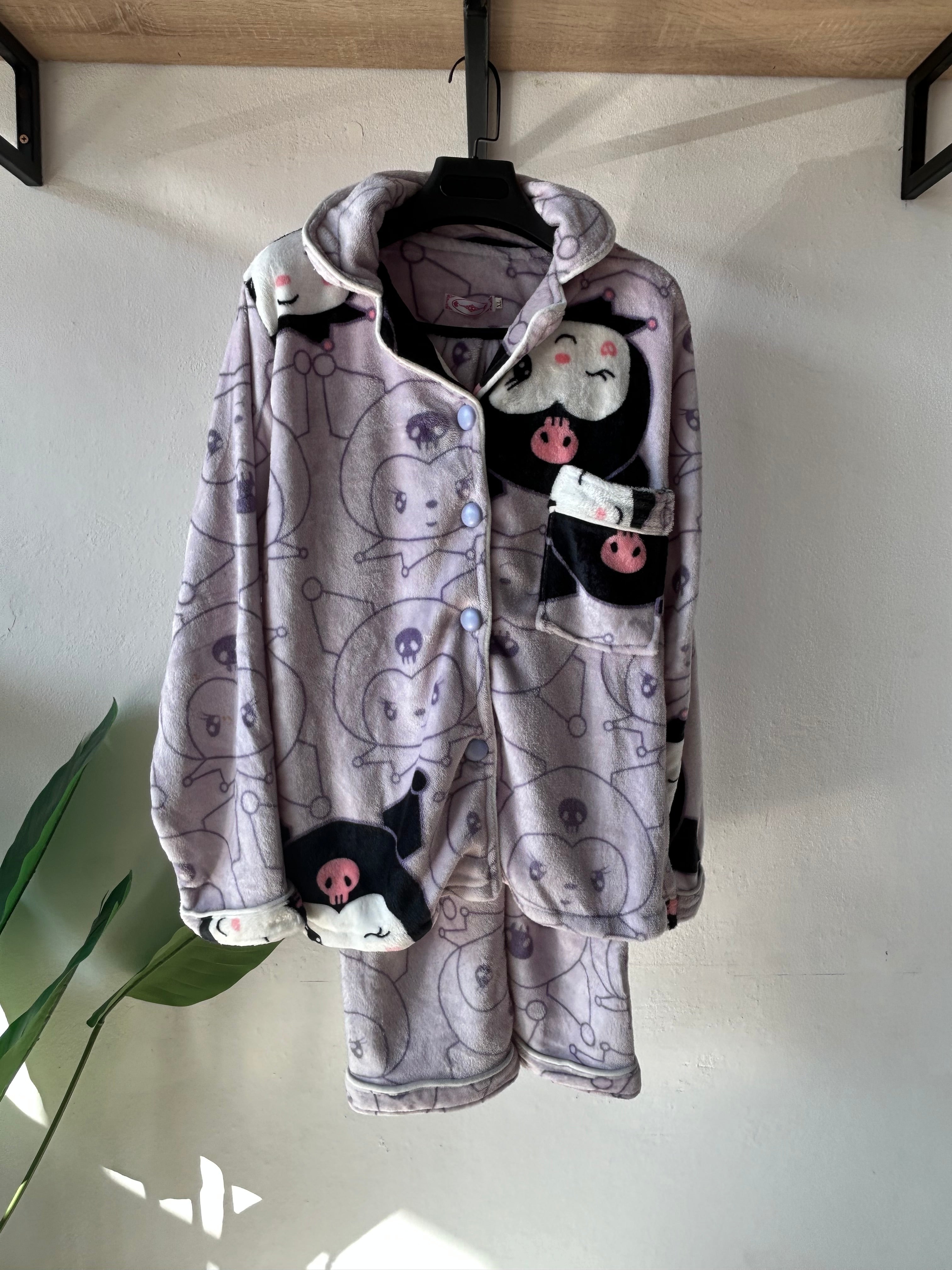 🪻Cute Flannel kuromi Cartoon Design PJ-S340