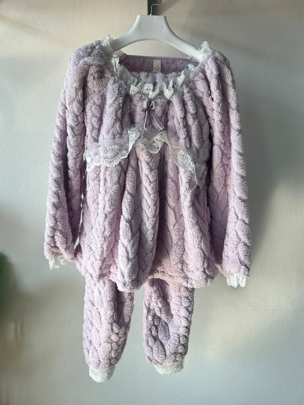 🎀 Princess Sculpted Bust Winter pajamas with Lace Detail S362