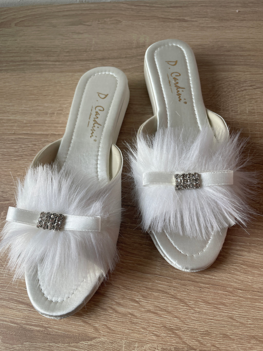 Strass Feather Low Heel Mule