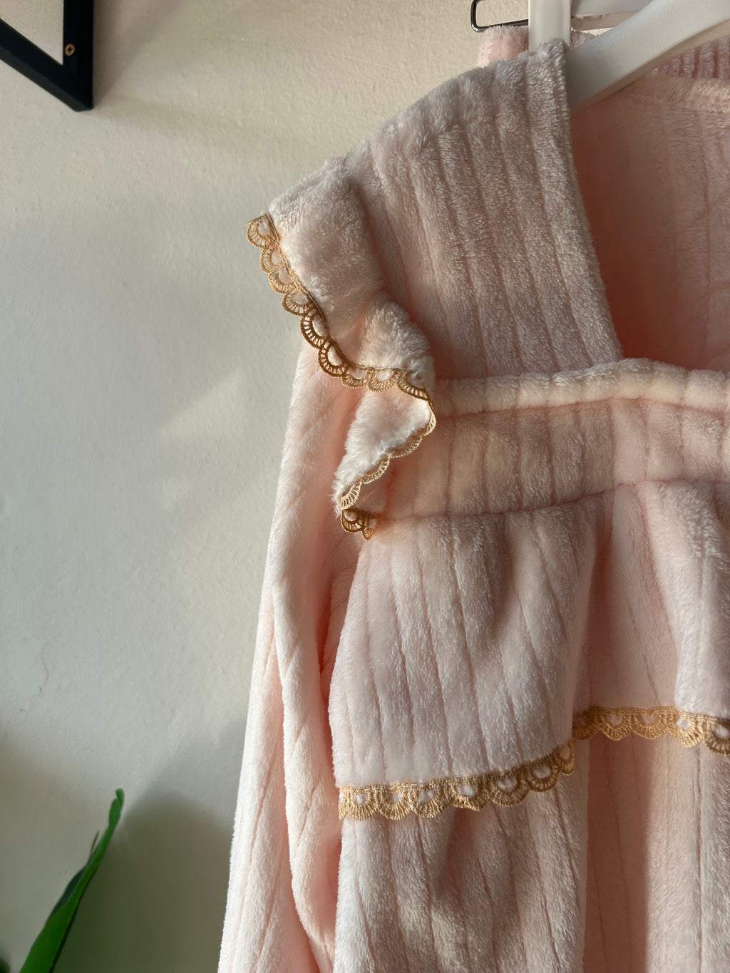 Victorian Embroidered golden collar design winter Pajamas S337