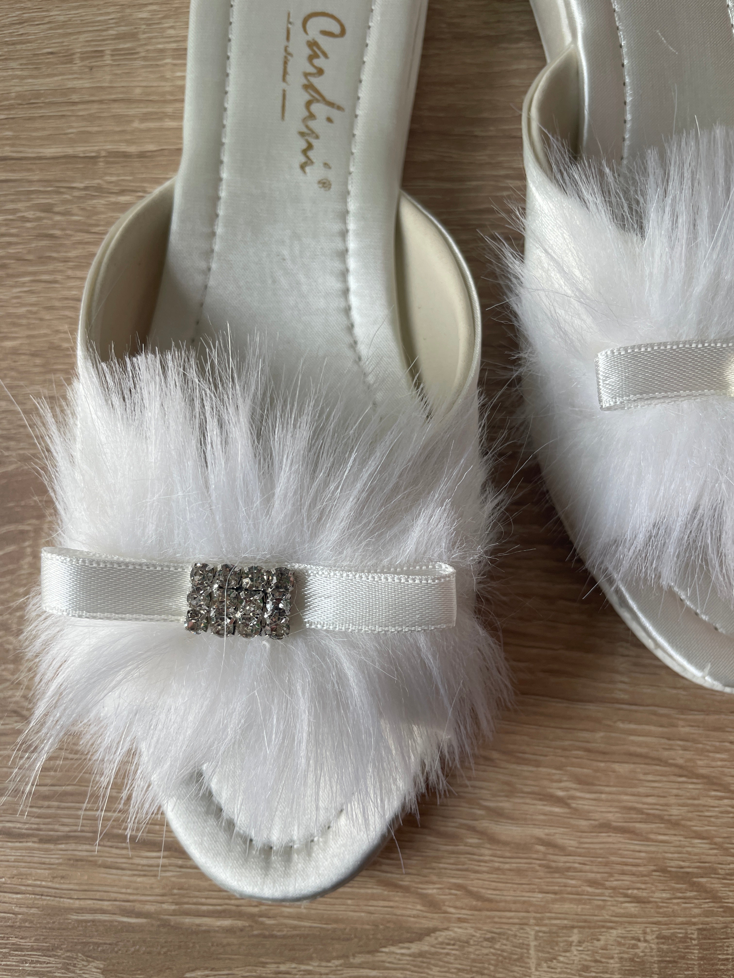 Strass Feather Low Heel Mule