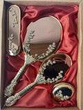 Royal Vanity Mirror Set Golden Demi cylindrical flower Gul