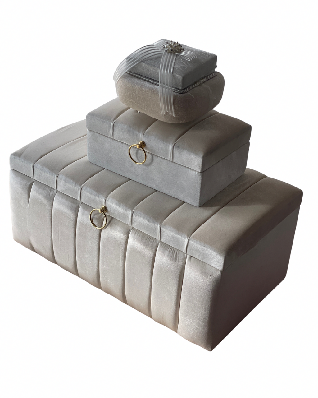 Classic Luxe Wooden Box Trio – Single Layer