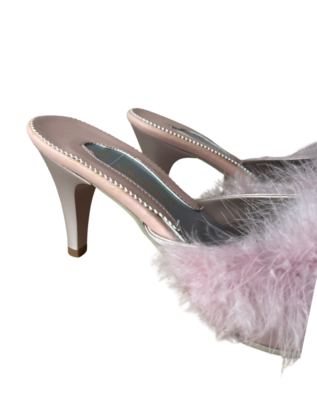 Feather Open-Toe High Heels