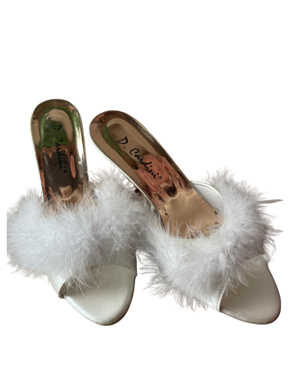 Feather Open-Toe High Heels